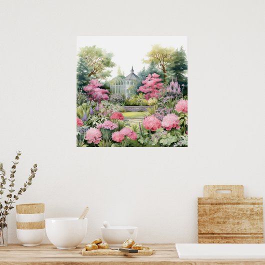 English Garden Landscape ポスター (キッチン)