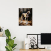 English Greyhound Dog Artプリントポスター ポスター (ホームオフィス)