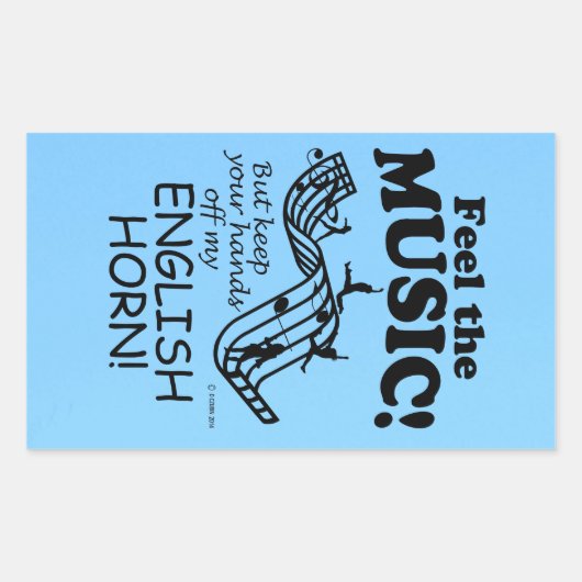 English Horn 感じ The Music Rectangularステッカー 長方形シール (正面)