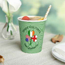 English Irish American Shamrock Personalized Text  紙コップ