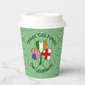 English Irish American Shamrock Personalized Text  紙コップ (正面)