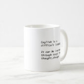 English Is A Difficult Language Funny Grammar  コーヒーマグカップ (正面右)