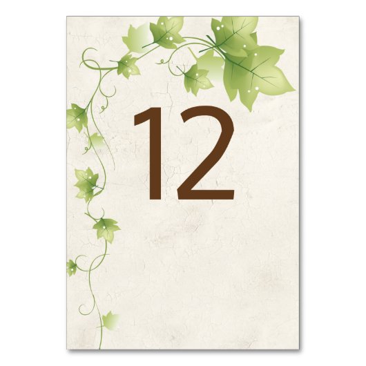 English Ivy結婚's Table Number Card テーブルナンバー (正面)