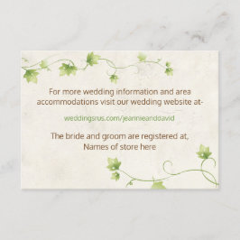 English Ivy 結婚's Information Card エンクロージャーカード