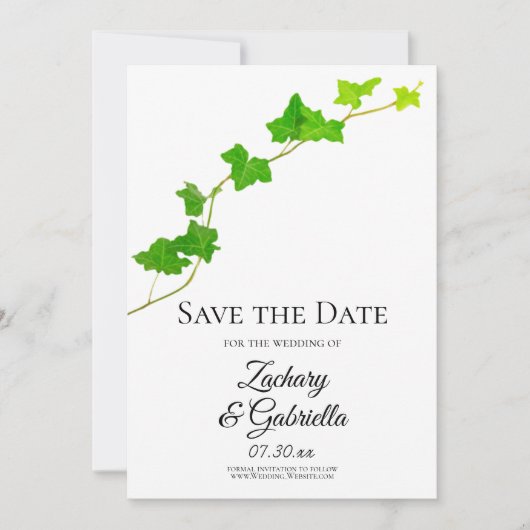English Ivy Wedding Save the Date セーブザデート (正面)