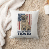 English Mastiff Dad Patriotic Vintage Dog Design_1 クッション (ブランケット)