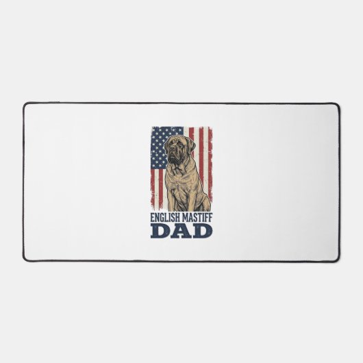 English Mastiff Dad Patriotic Vintage Dog Design_1 デスクマット (正面)