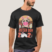 English Mastiff Dog Face Mask Bunny Egg Easter Day Tシャツ (正面)