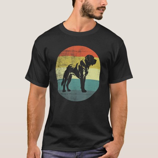 English Mastiff Dog Retro Vintage Design Tシャツ (正面)