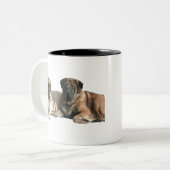 English Mastiff Freunde ツートーンマグカップ (正面左)