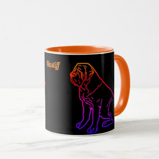 English Mastiff Neon englische Dogge マグカップ (正面右)