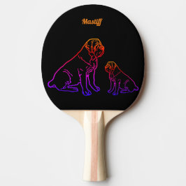 English Mastiff Neon englische Dogge 卓球ラケット