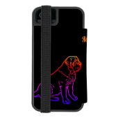 English Mastiff Neon englische Dogge Incipio iPhoneウォレットケース (フォリオ裏面)