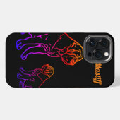 English Mastiff Neon englische Dogge iPhoneケース (裏面横)