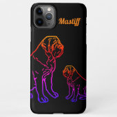 English Mastiff Neon englische Dogge iPhoneケース (裏面)