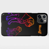 English Mastiff Neon englische Dogge iPhoneケース (裏面横)