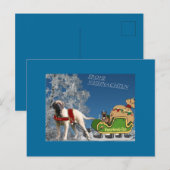 English Mastiff u French Bulldog Frohe Weihnachten ポストカード (正面/裏面)