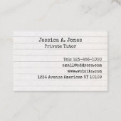 English/Math Tutorの名刺 名刺 (裏面)