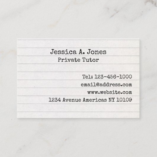 English/Math Tutorの名刺 名刺 (裏面)