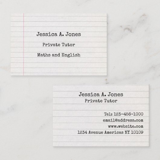 English/Math Tutorの名刺 名刺 (正面/裏面)