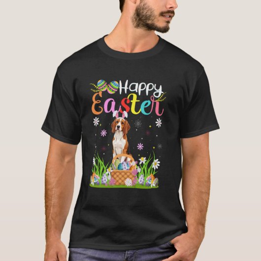 English Pointer Dog Happy Easter Egg Hunt Bunny Ea Tシャツ (正面)