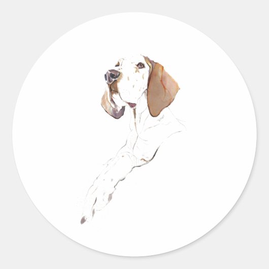 English Pointer Dog Sticker ラウンドシール (正面)