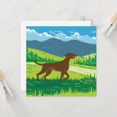 English Pointer Dog with the Adi山レッドフィールド カード (正面/裏面インサイチュ)