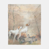 English Pointer is 狩りthe Pheasants フリースブランケット (正面)