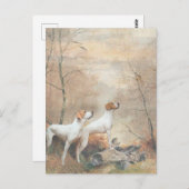 English Pointer is 狩りthe Pheasants ポストカード (正面/裏面)