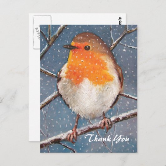 ENGLISH ROBIN：アートワーク：ありがとう ポストカード (正面/裏面)