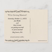 English Setterシルエット結婚式Save the Date 案内ポストカード (裏面)