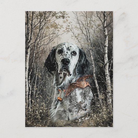 English Setter  シーズンポストカード (正面)