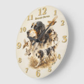 English Setter  ラージ壁時計 (傾斜)