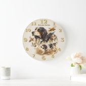 English Setter  ラージ壁時計 (ホーム)