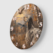 English Setter ラージ壁時計 (傾斜)