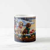 English Setter Christmas Boat Holiday コーヒーマグカップ (中央)