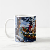 English Setter Christmas Boat Holiday コーヒーマグカップ (左)