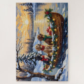 English Setter Christmas Boat Holiday ジグソーパズル (縦)