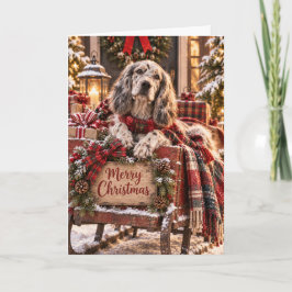 English Setter Christmas Card カード