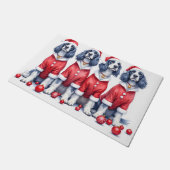 English Setter Christmas Dress Santa Hat ドアマット (アングル)