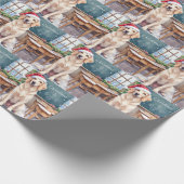 English Setter Cozy Classroom Teacher Santa ラッピングペーパー (角)