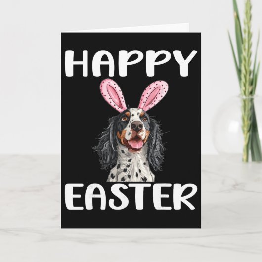 English Setter Dog Breed Happy Easter Men Women Ki カード (正面)