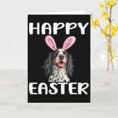 English Setter Dog Breed Happy Easter Men Women Ki カード (黄色い花)