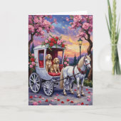 English Setter Dog Valentine's Day カード (正面)