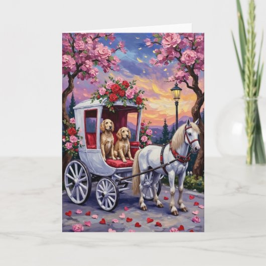 English Setter Dog Valentine's Day カード (正面)