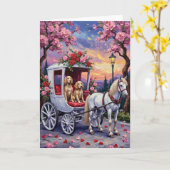 English Setter Dog Valentine's Day カード (黄色い花)