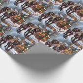 English Setter Dogs Christmas Snow Holiday ラッピングペーパー (角)