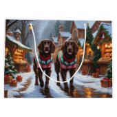 English Setter Dogs Christmas Snow Holiday ラージペーパーバッグ (裏面)