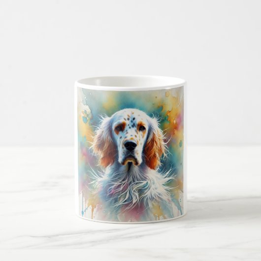 English Setter in Nature 060924AREF147 - Watercolo コーヒーマグカップ (中央)