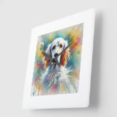 English Setter in Nature 060924AREF147 - Watercolo スクエア壁時計 (傾斜)